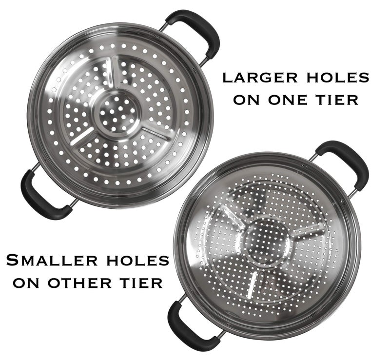 Concord 30 CM Stainless Steel 3 Tier Steamer Pot Steaming Cookware - Triply Bottom - Image 5