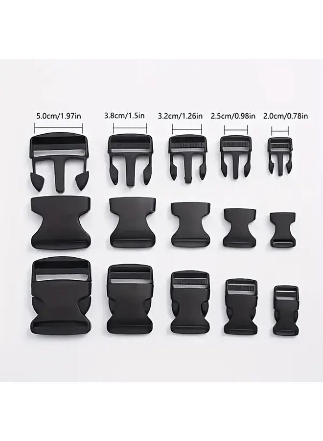 2pcs Black 098 Inch Thickened Plastic Side Release Buckles Adjustable Backpack Waist Bag Strap - Image 4