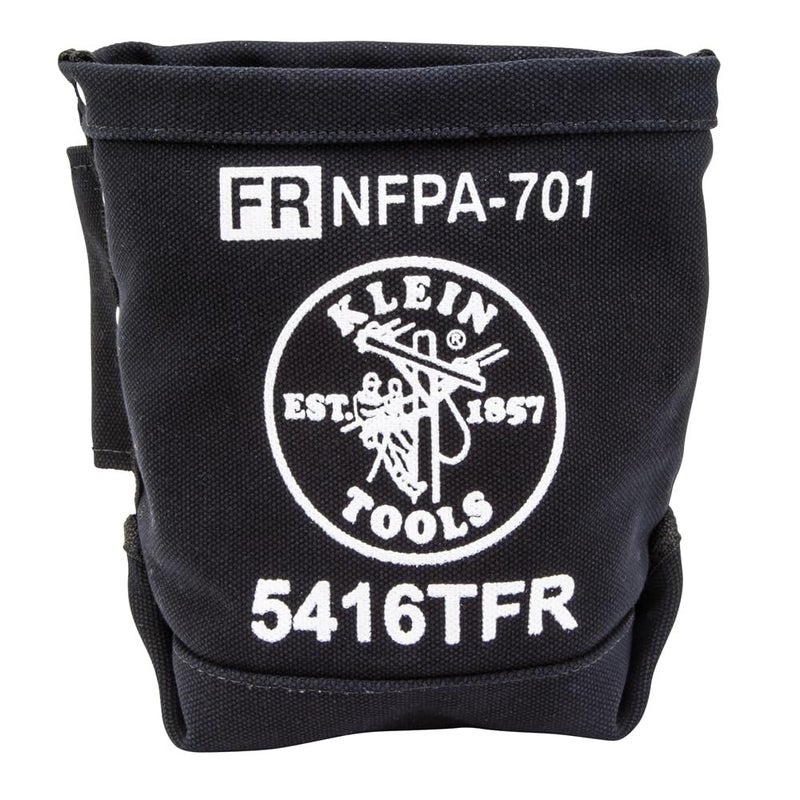 Klein Tools Klein Tools 5416TFR Tool Bag, Flame Resistant Canvas Bag for Bolt Storage with Double Reinforced Bottom and Tunnel Connect, 5 x 10 x 9-Inch  - Image 1