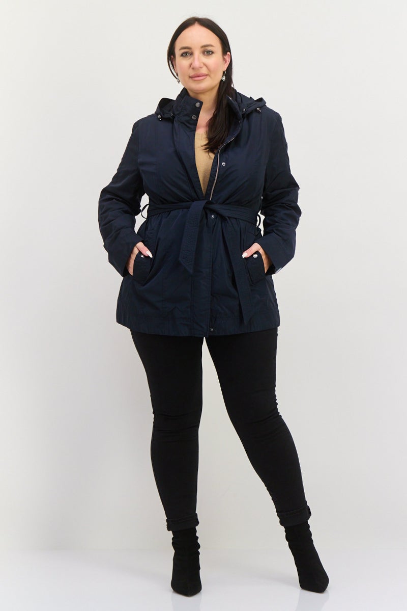 GEOX Women Plain Windbreaker Jacket, Navy  - Image 2