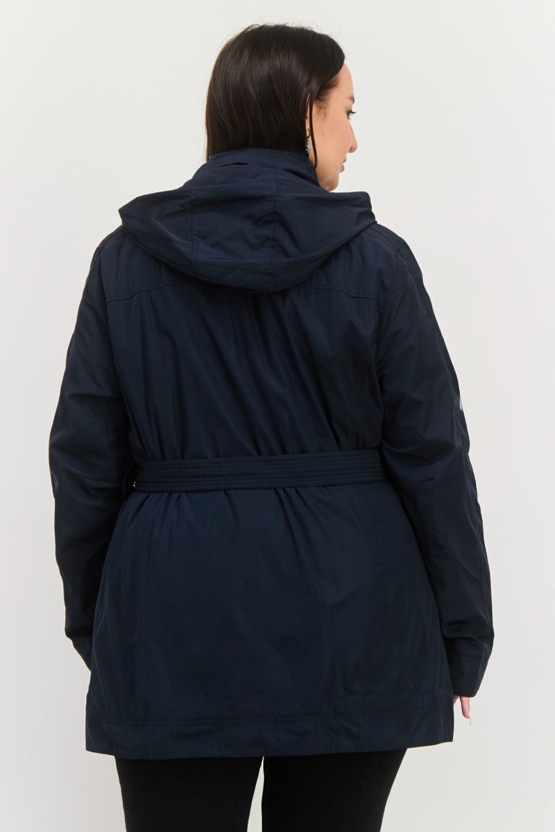 GEOX Women Plain Windbreaker Jacket, Navy  - Image 3