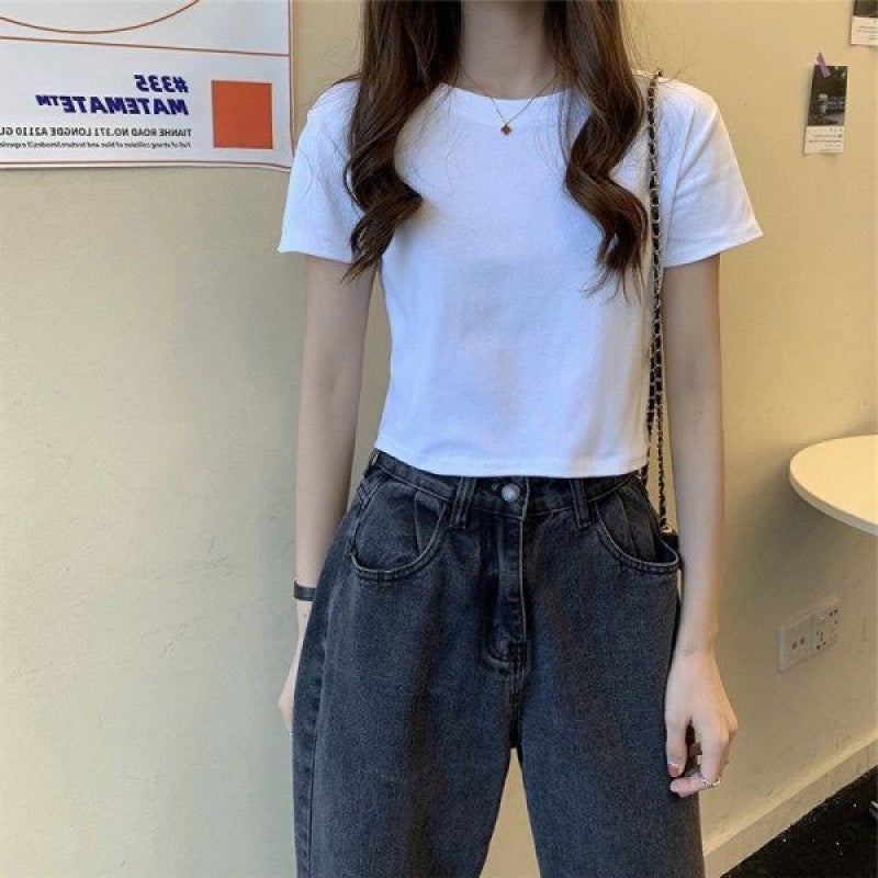 Pure Wants To Beware Clavicle V-Neck Long-Sleeved T-Shirt Base Shirt Women'S Korean Style Slim-Fit Inner Short T-Shirt Top - Image 1