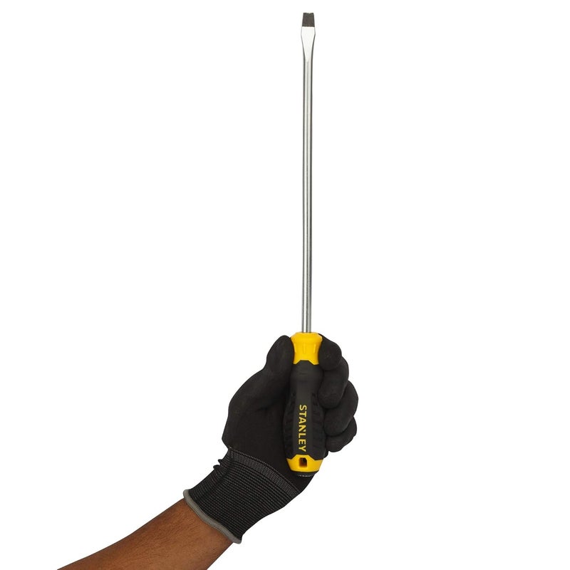 STANLEY STMT608338 Cushion Grip Slotted Standard Screwdriver 8 mm x 250 mm Black and Yellow - Image 5
