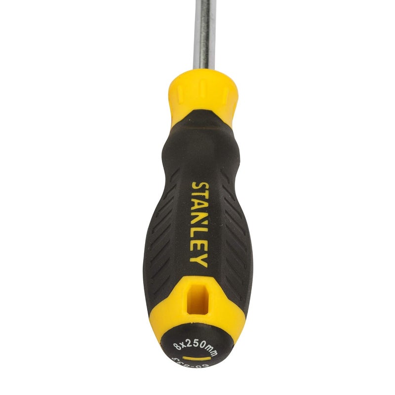 STANLEY STMT608338 Cushion Grip Slotted Standard Screwdriver 8 mm x 250 mm Black and Yellow - Image 4