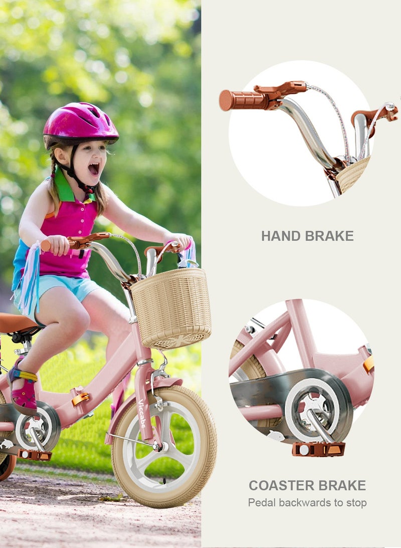 MaBaby دراجة أطفال قابلة للطي بحجم 12-14-16-18 بوصة، دراجات للأطفال من 2-12 سنة للأولاد والبنات، دراجة توازن للأطفال، مع عجلات تدريب، مقعد حامل وسلة للدراجة - Image 2