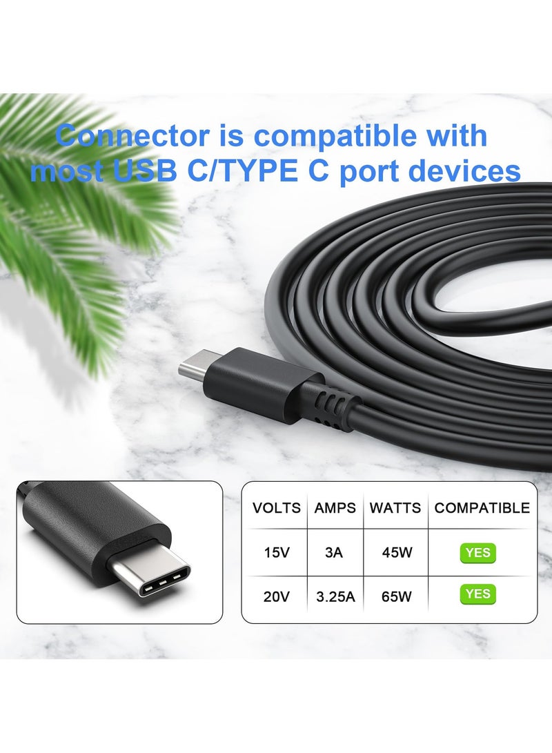 erorex 65W USB C Charger for Lenovo Thinkpad Yoga, HP Elitebook Spectre Envy, ASUS Zenbook, MacBook Pro/Air M1 M2 M3, Huawei Matebook, Dell, Samsung, Google, Acer and more Type C Laptop Adapter Power - Image 3