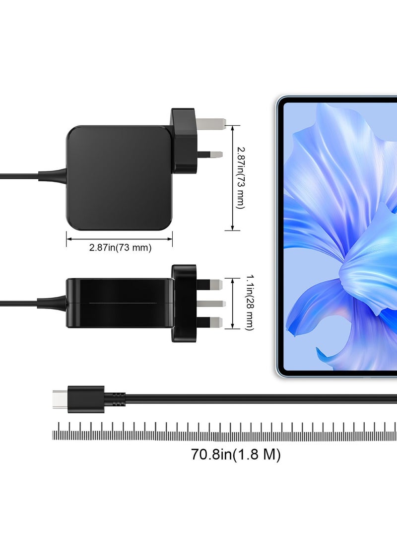erorex 65W USB C Charger for Lenovo Thinkpad Yoga, HP Elitebook Spectre Envy, ASUS Zenbook, MacBook Pro/Air M1 M2 M3, Huawei Matebook, Dell, Samsung, Google, Acer and more Type C Laptop Adapter Power - Image 4
