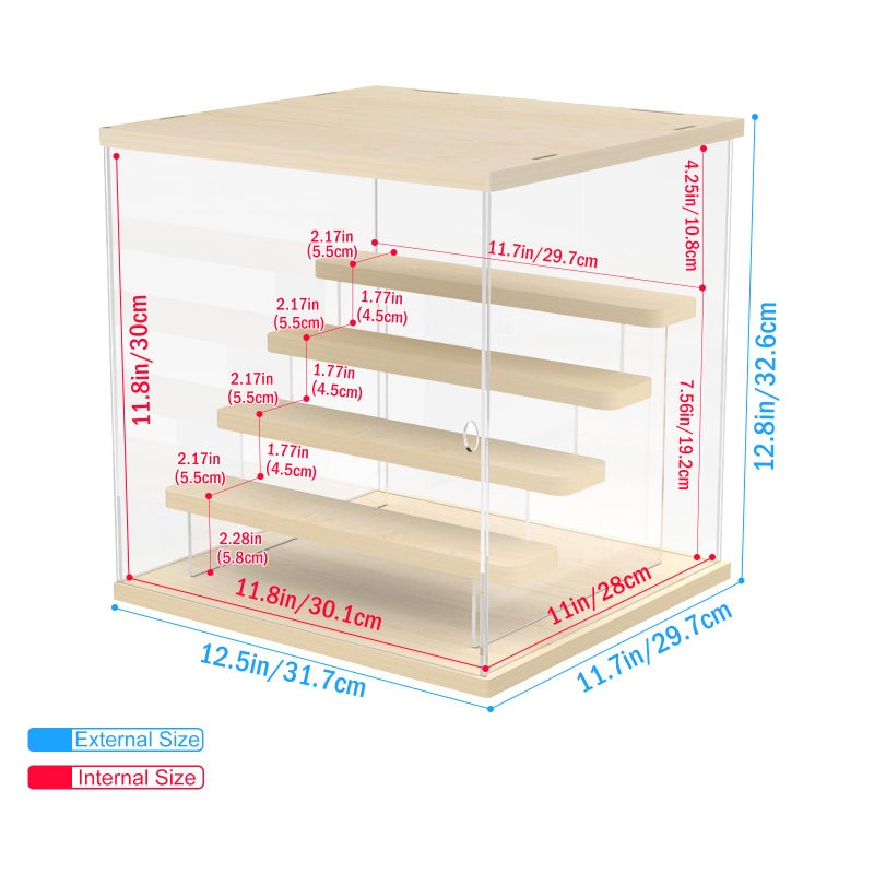 Nynelly 5 Tier Clear Acrylic Display Case Stand Assemble Countertop Display Box Storage Organizer Dustproof Protection Showcase for Collectibles, Mini Funko Pop, Action Figures, Toys - Image 2