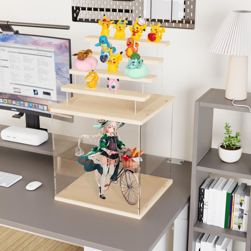 Nynelly 5 Tier Clear Acrylic Display Case Stand Assemble Countertop Display Box Storage Organizer Dustproof Protection Showcase for Collectibles, Mini Funko Pop, Action Figures, Toys - Image 3