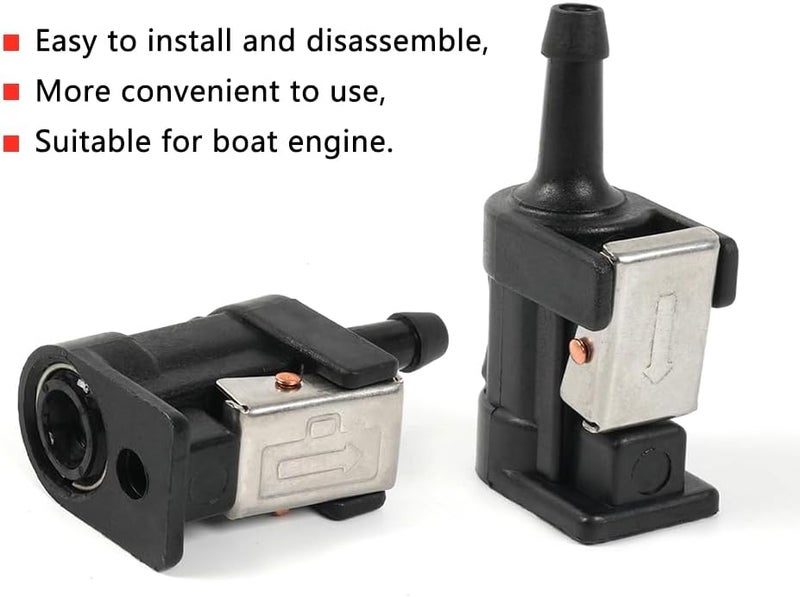 BARTOO 2Pcs Marine Engine Fuel Line Connector Fittings,6mm Female Male Fuel Line Connector Pipe Joint Comp Fittings Fit for Yamaha Outboard Motor Fuel Tank Hose Pipe 6Y1-24305-06 6G1-24304-10 - Image 3