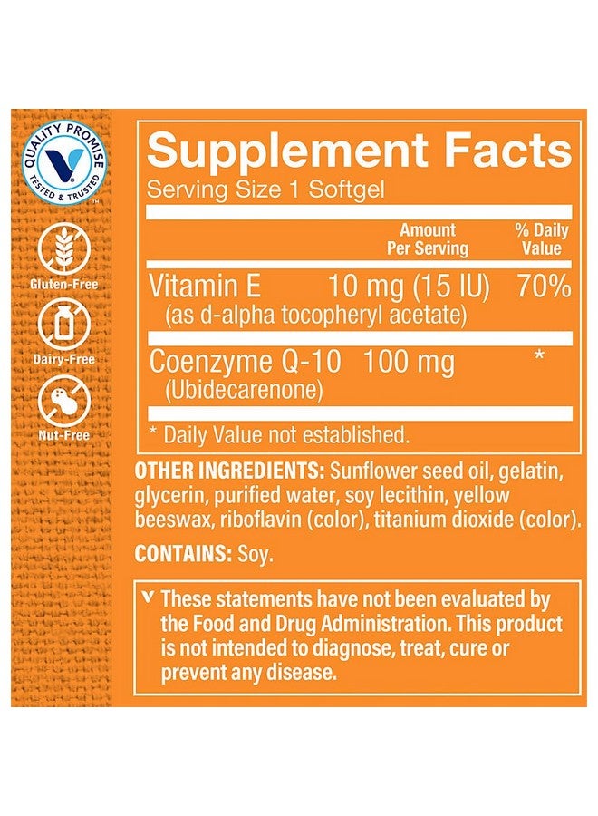 The Vitamin Shoppe متجر الفيتامينات CoQ-10 100 ملغ - مفيد لمن يتناولون الستاتينات - يدعم صحة القلب والخلايا وإنتاج الطاقة الصحية، مضاد أكسدة أساسي - مرة واحدة يوميًا (120 كبسولة لينة) - Image 4