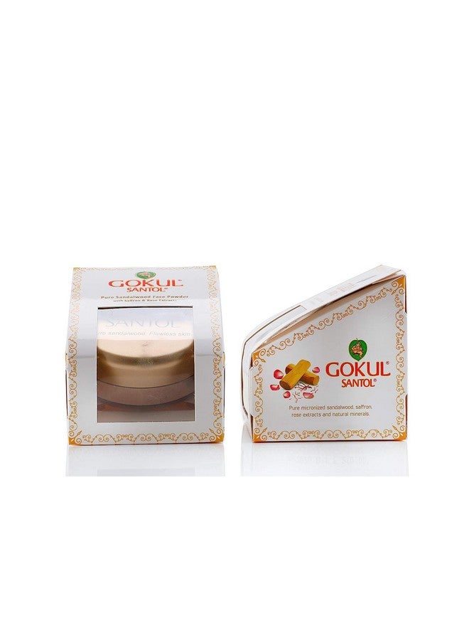 GOKUL Santol Pure Sandalwood Makeup Powder - Flawless Skin, Blemish-Free Coverage For All Skin Types | 10G | Mattifying, Refreshing, Soothing, Brightening Formula - Image 2