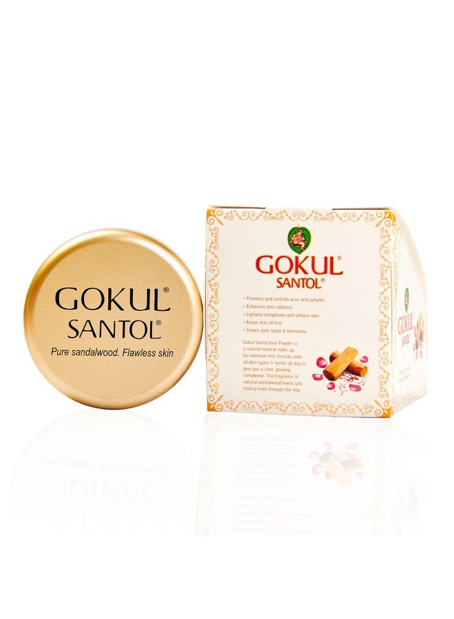 GOKUL Santol Pure Sandalwood Makeup Powder - Flawless Skin, Blemish-Free Coverage For All Skin Types | 10G | Mattifying, Refreshing, Soothing, Brightening Formula - Image 4
