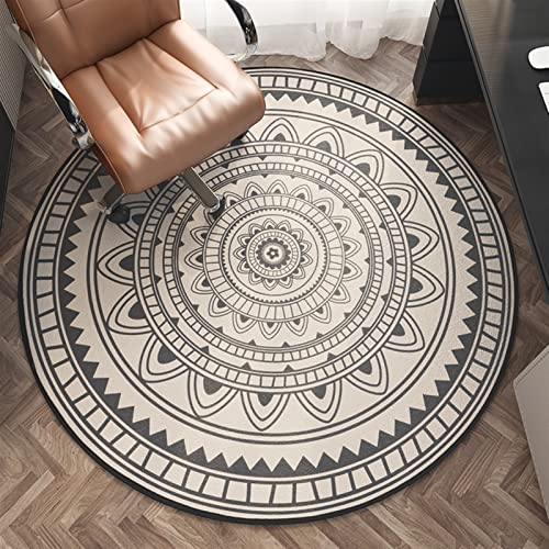 Heavyoff Round Office Chair Mat for Hardwood Floor Computer Gaming Rolling Chair Mat Floor Protector Mat Desk Rug Wood Tile Protection Mat for Office Home, Beige, Diameter 32" - Image 2