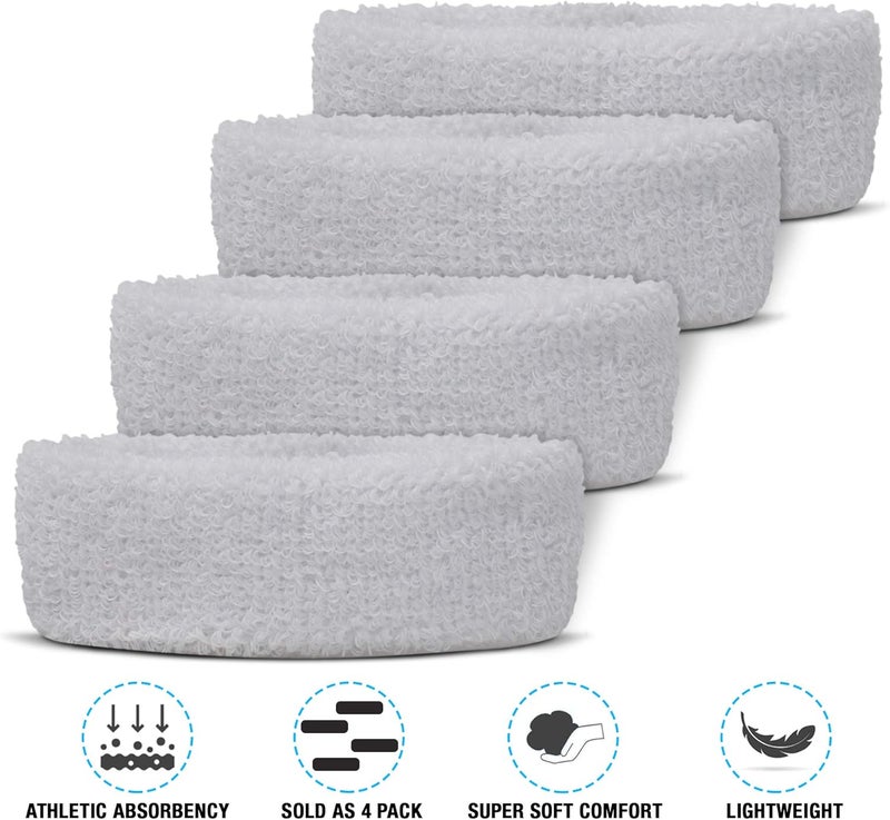 Suddora 1" Bicep Band, Moisture-Wicking Football Arm Bands, Soft & Lightweight Sweatband Armband for Running, Soccer, Baseball, and Workout, Non-Slip Football Accessories, 4 Pack - Image 2