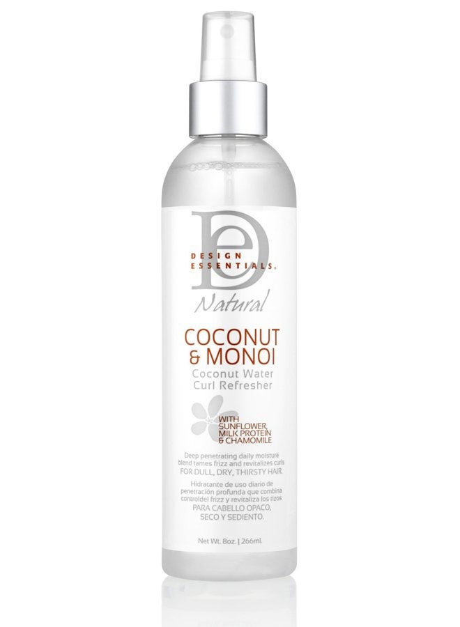 Design Essentials Natural Coconut & Monoi Coconut Water Curl Refresher with Sunflower, Marshmallow Root & Aloe, 8 Ounce - Image 1