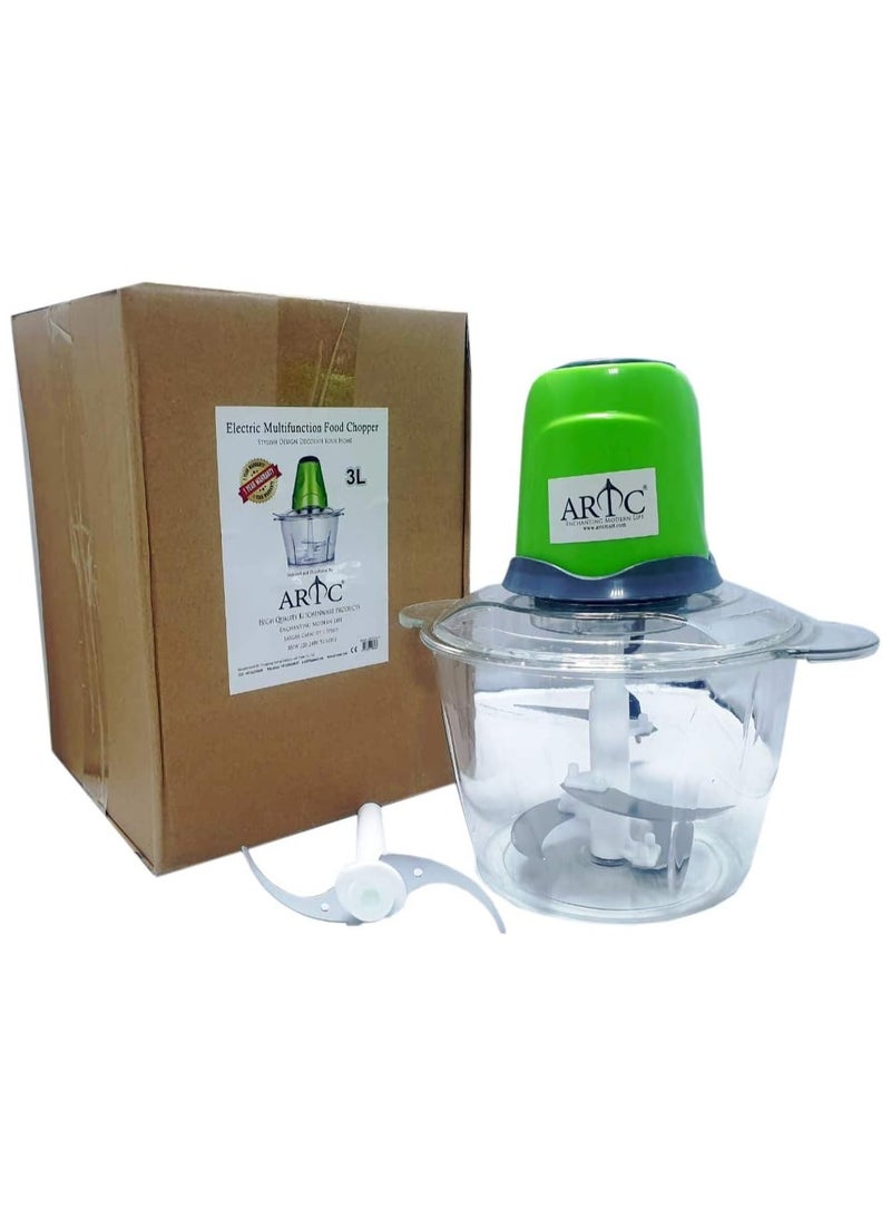 ARTC Food Blender & Meat Mincer | Meat Grinder | Premium Stainless Meat Grinder & Food Processor - 300W Power, 3L Capacity, 4 Blades | Multifunctional Chopper | Chopper For Vegetables, Fruits and Nuts - Image 1