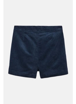 Tchibo Kids Girl Velvet Short, Navy  - Image 3