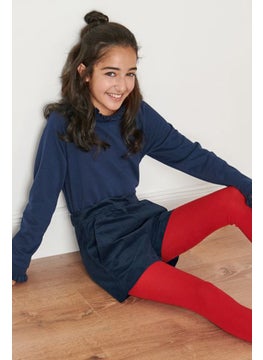 Tchibo Kids Girl Velvet Short, Navy  - Image 1