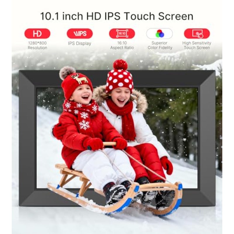 Frameo 10.1 Inch WiFi Digital Picture Frame, 1280x800 HD IPS Touch Screen Photo Frame Electronic, 32GB Memory, Auto-Rotate, Wall Mountable, Share Photos/Videos Instantly via Frameo App from Anywhere - Image 4