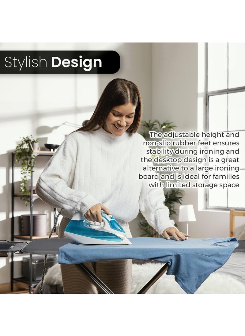 Home Smart Home Smart Ironing Board Adjustable Height Space Foldable Heat Resistant Cover Suitable for Most Steam Iron Stations in Color Black  - Image 4