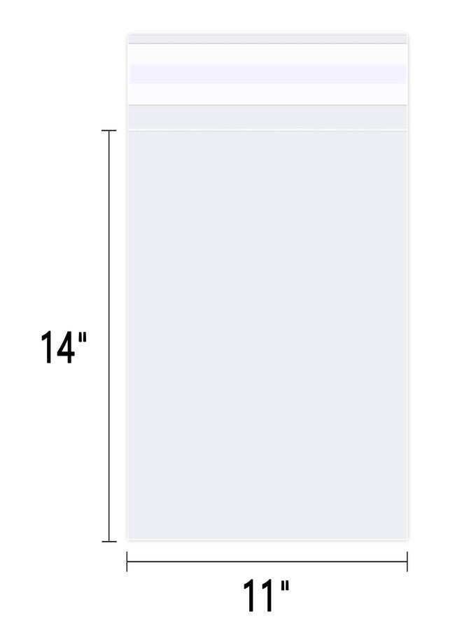 WEPOLY - 11" x 14" (100 Count) Clear Cellophane Bags - Self Sealing Cello Plastic Poly Bags- for Clothing, T-Shirts, Pants - Image 2