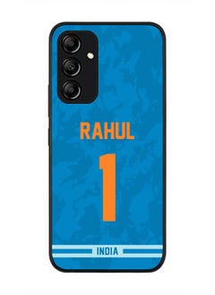 Rugged Black Edge Case for Samsung Galaxy A34 5G, Slim fit Soft Case Flexible Rubber Edges Thin Cover - Player Name - KL Rahul, Jersey Number- 1