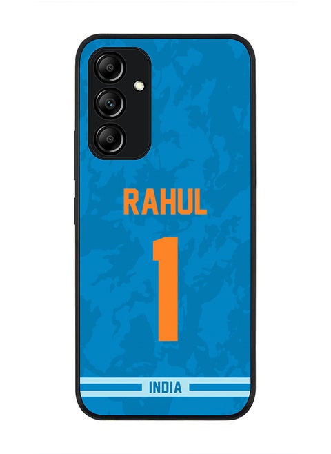 Rugged Black Edge Case for Samsung Galaxy A34 5G, Slim fit Soft Case Flexible Rubber Edges Thin Cover - Player Name - KL Rahul, Jersey Number- 1