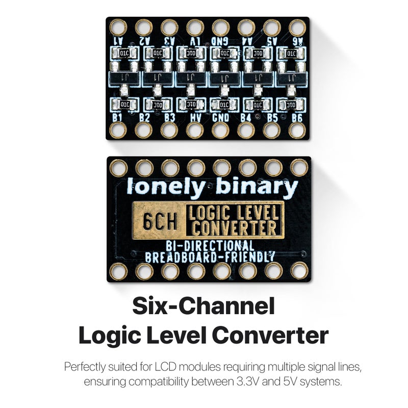 LONELY BINARY 27 Pcs Logic Level Converter Kit - Multi-Channel Bi-Directional 3.3V to 5V Shifter Modules 2/4/6 Channel Lead-Free Gold Edition Logic Level Shifter for Arduino Raspberry Pi ESP32 - Image 5