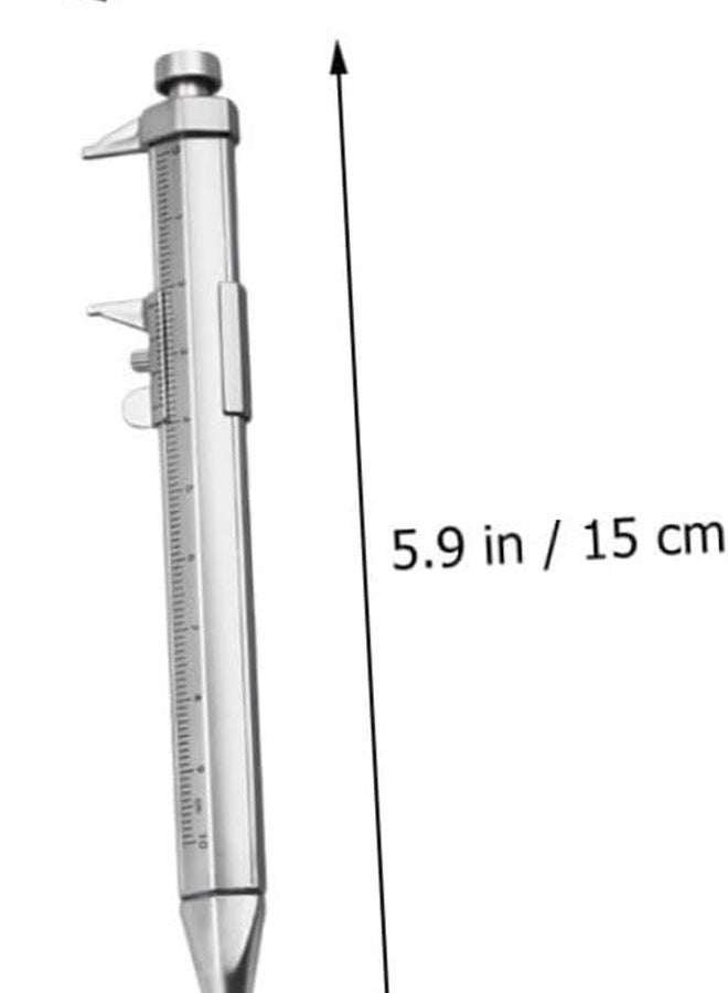 CANIGHT 8 قطع قلم حبر جاف فضي متعدد الاستخدامات بتصميم إبداعي مسطرة فرجار للكتابة السلسة مستلزمات مكتبية للطلاب - Image 3