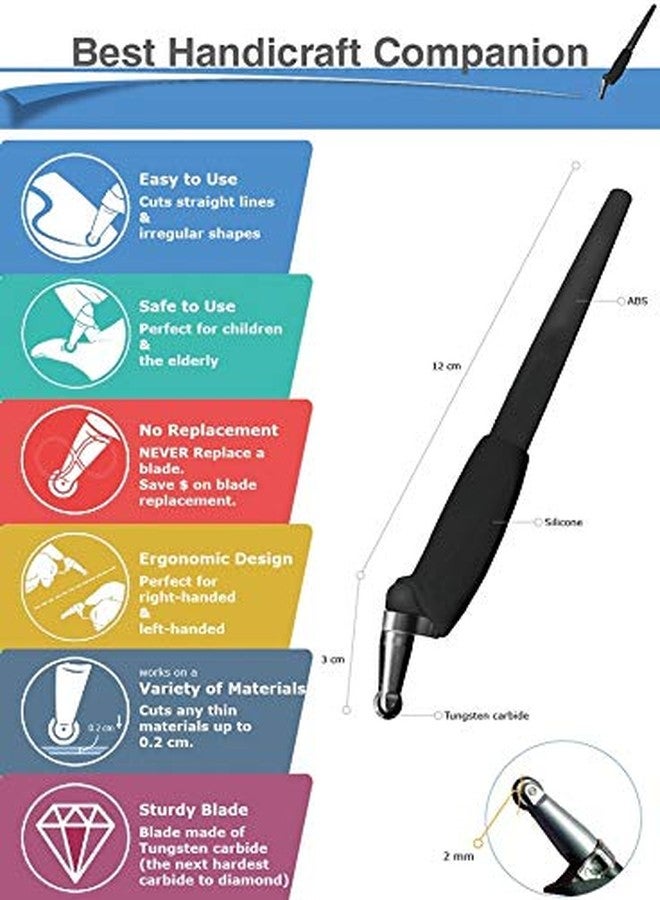 Cams Smart Roller Cutter – Black | Multipurpose Precision Cutter for Paper, Art & Craft, Office Projects & School Supplies | Made in Japan - Image 2