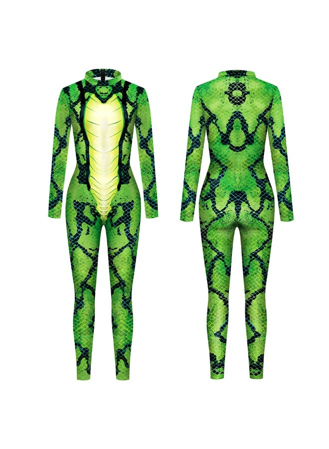 general Women's one-piece costume animal chameleon patterned one-piece pants stage performance outfit long-sleeved tight-fitting shirt woman - Image 4