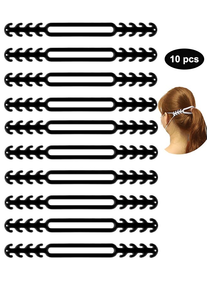 10 PCS Mask Extension Strap Ear Strap Hook Adjustable Anti-Slip Ear Grips Band Extender Ear Protector for Girls,Women, Adults and Children(Black*10) - Image 1