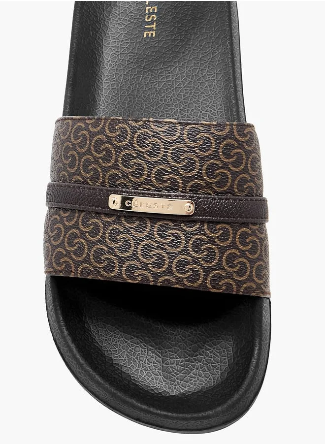 سيليست Womens Slide Slippers With Slip On Closure