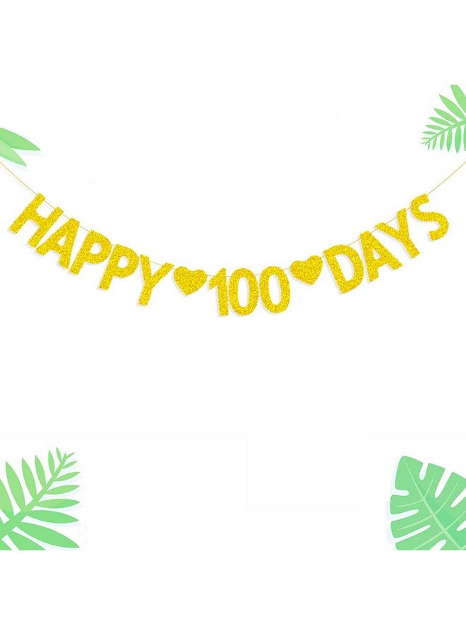 Morndew Gold Glitter Happy 100 days Banner for Baby Shower Birthday Party Decorations Supplies - Image 2