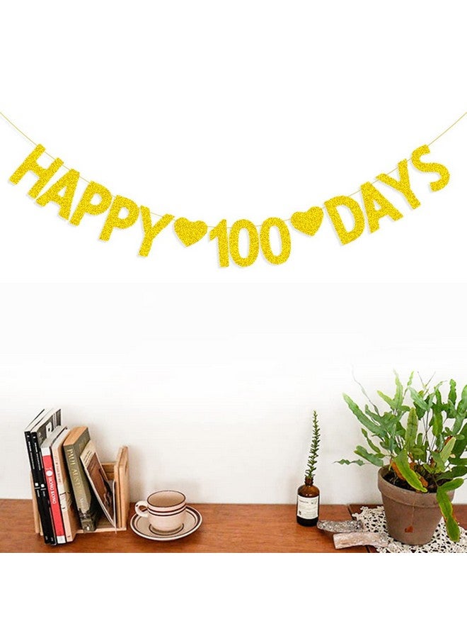 Morndew Gold Glitter Happy 100 days Banner for Baby Shower Birthday Party Decorations Supplies - Image 4