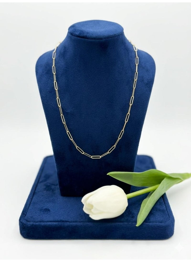 The Intermix Gems 18 Karat 750 Purity Yellow Gold Paper Clip Necklace - Image 4