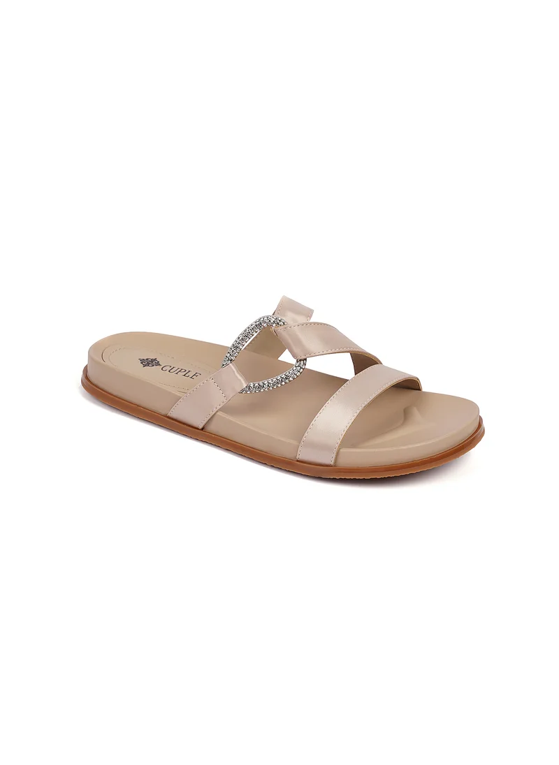 كيوبل Womens cross strap Flats Sandals