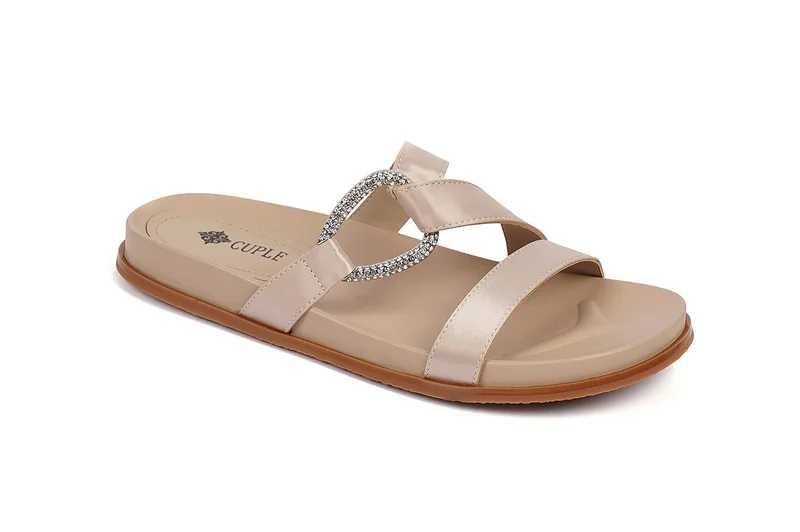 كابلي صنادل نسائية مسطحة بحزام متقاطع