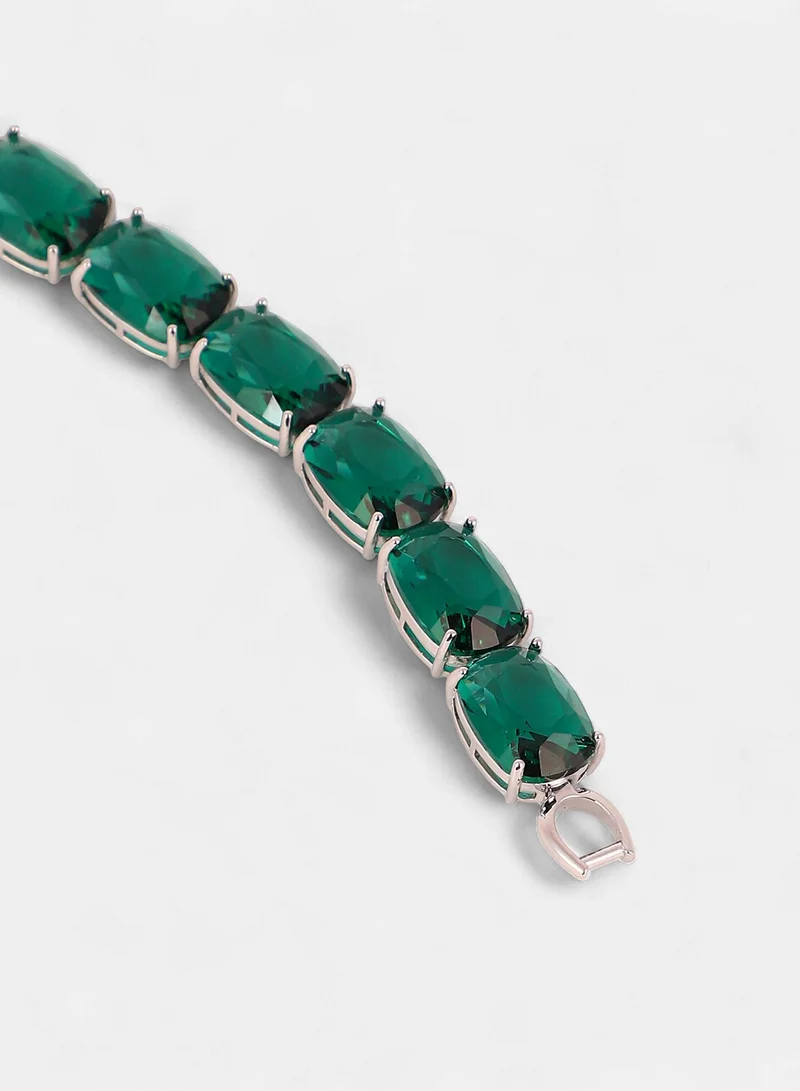 SOHI Crystal-Oval Tennis Artificial Bracelet Jewellery