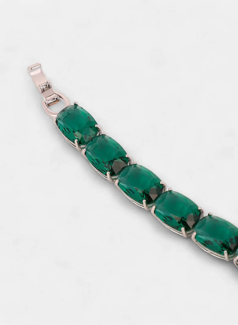 SOHI Crystal-Oval Tennis Artificial Bracelet Jewellery
