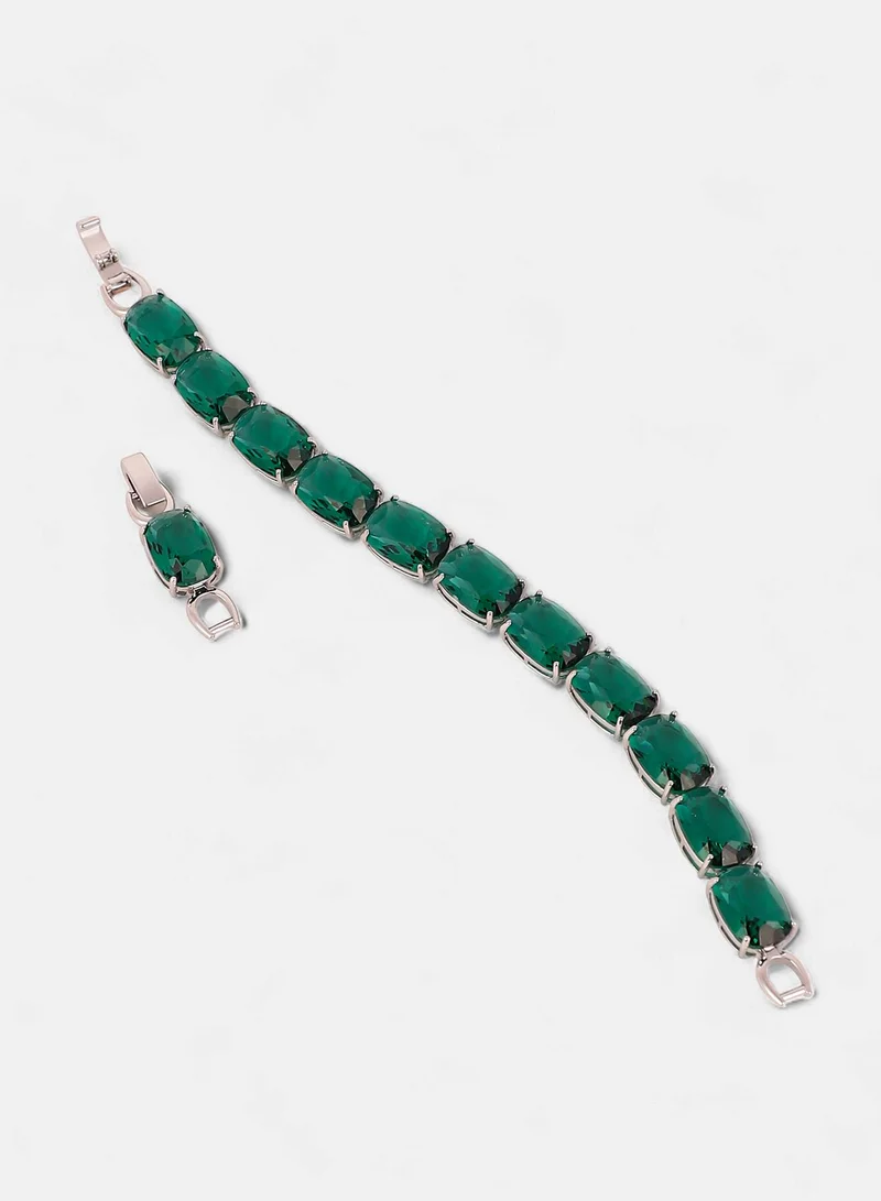 SOHI Crystal-Oval Tennis Artificial Bracelet Jewellery