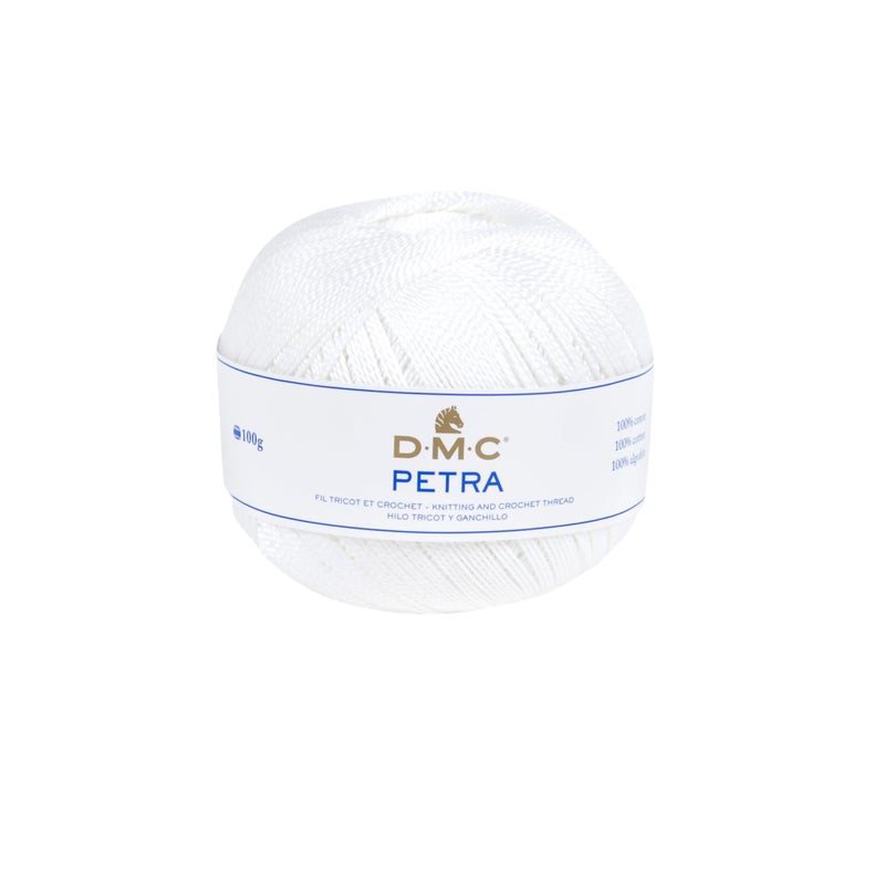DMC Petra Yarn 100 Cotton White B5200 Size 5