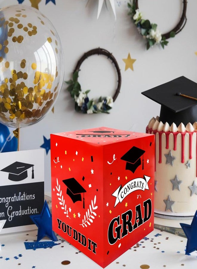 QIHOMPIB 2026 Graduation Decorations Red Black White Graduation Card Box Holder Class of 2026 Party Favors Supplies Accessories Gifts Money Box for Letter Cash Table Decor Congrats Grad Decor - Image 4