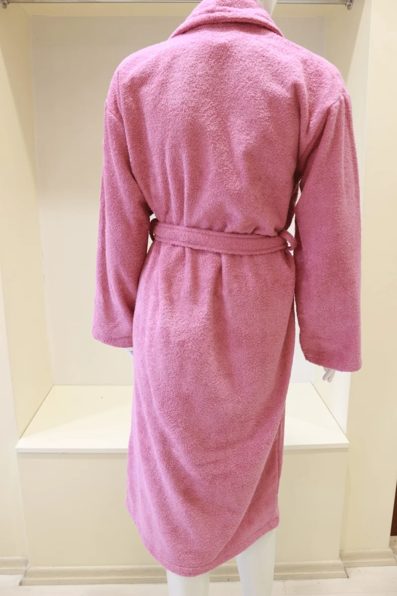 Ender Home Bathrobe Shalyaka Model Two Pockets Belted Cotton Boucle Bathrobe