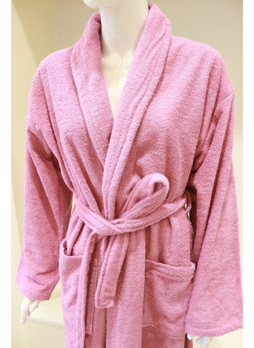 Ender Home Bathrobe Shalyaka Model Two Pockets Belted Cotton Boucle Bathrobe  - Image 2