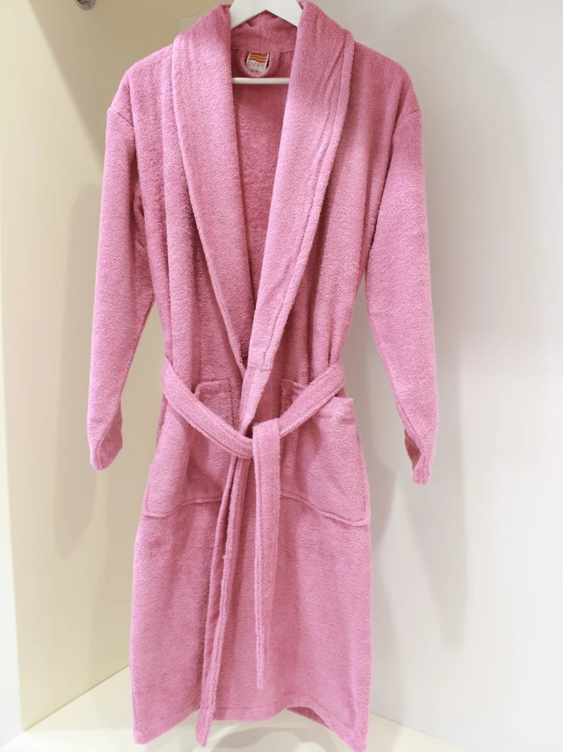 Ender Home Bathrobe Shalyaka Model Two Pockets Belted Cotton Boucle Bathrobe