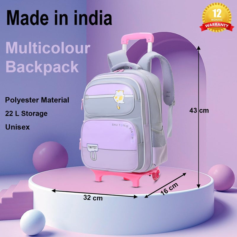 Tinytot Store 22 Litre 17-Inch Waterproof Large School Bag for Boys & Girls, Kids School Bag, School Backpack for Girls and Boys, for Kids, Ideal for Children with Trolley SB237T - Image 3