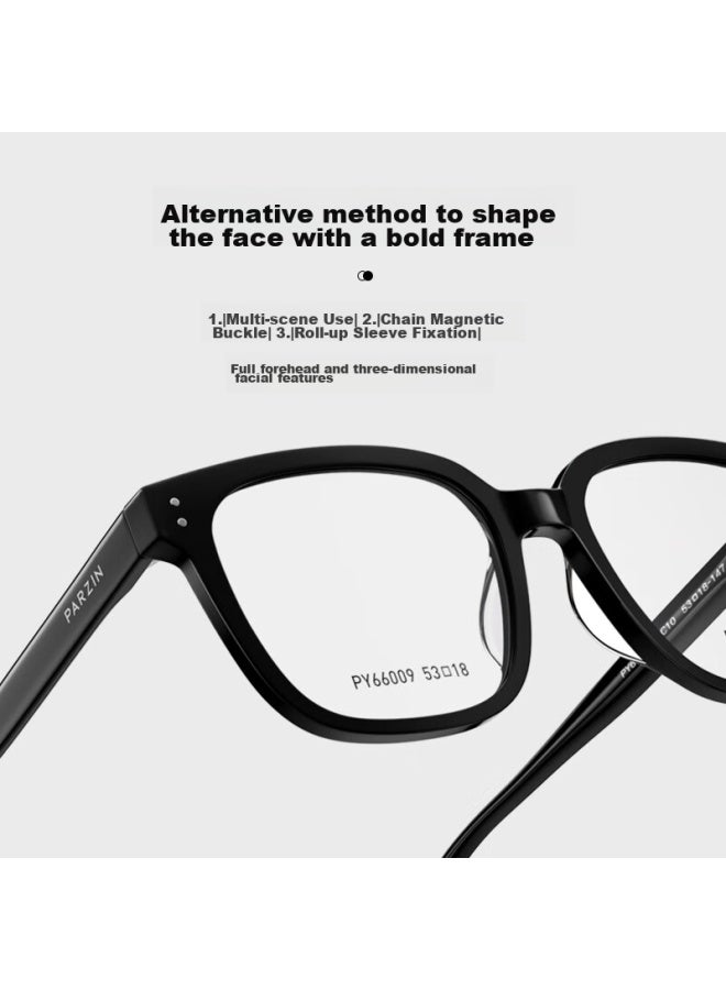 Parzin Fan Chengcheng Style Myopia Gl Frame, Fashionable Square Frame Versatile Acetate Gl For Men And Women, Can Be Fitted With Prescription Lenses, 66009 - Image 2