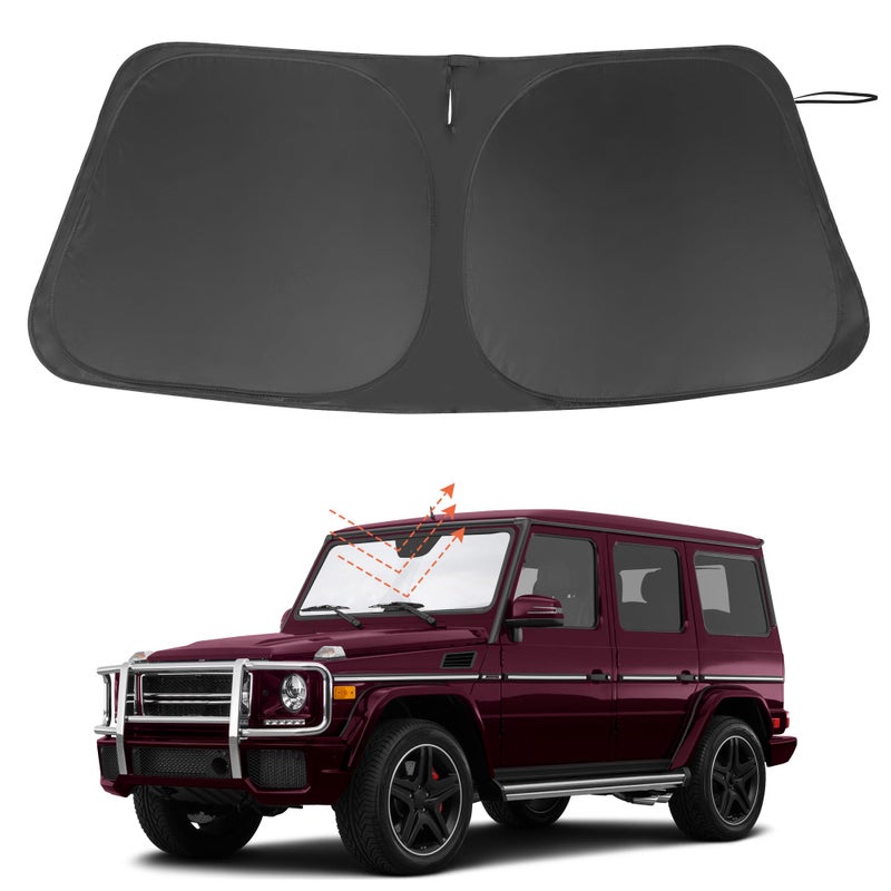 Windshield Sun Shade Custom Fit for 19902018 Mercedes Benz G W463 G550 G55 G63 G65 AccessoriesNot for 20192021 Mercedes Benz G Class Accessories Foldable Sunshade Keep Car Cooler
